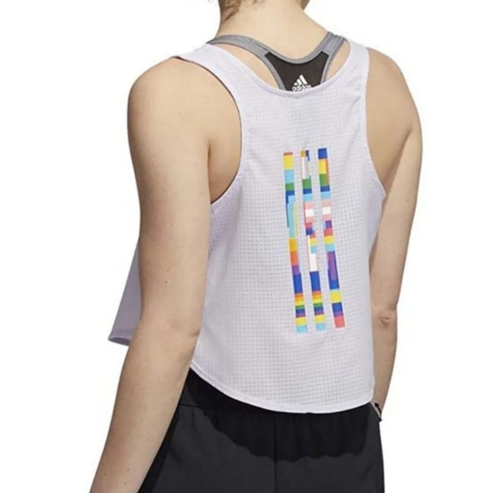 Adidas pride tech crop top shirt medium purple - Picture 4 of 13